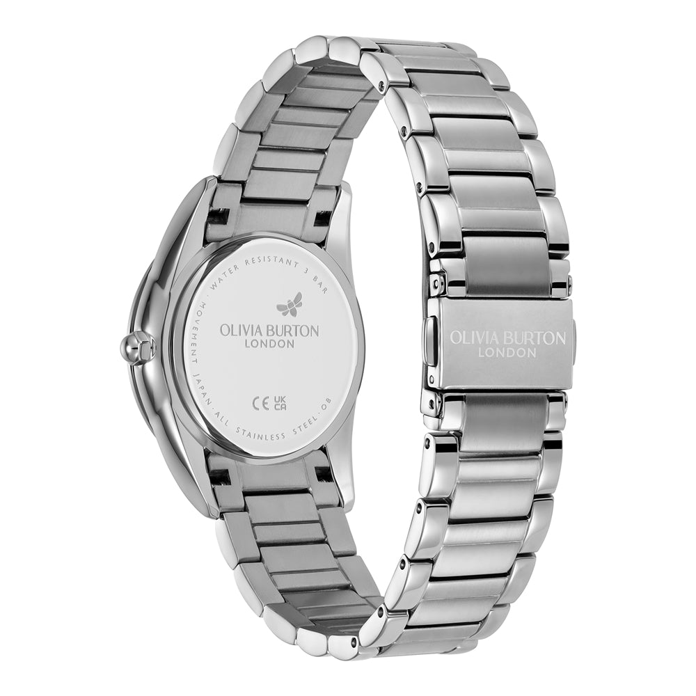 Olivia Burton Silver Glowful Purple Dial Watch
