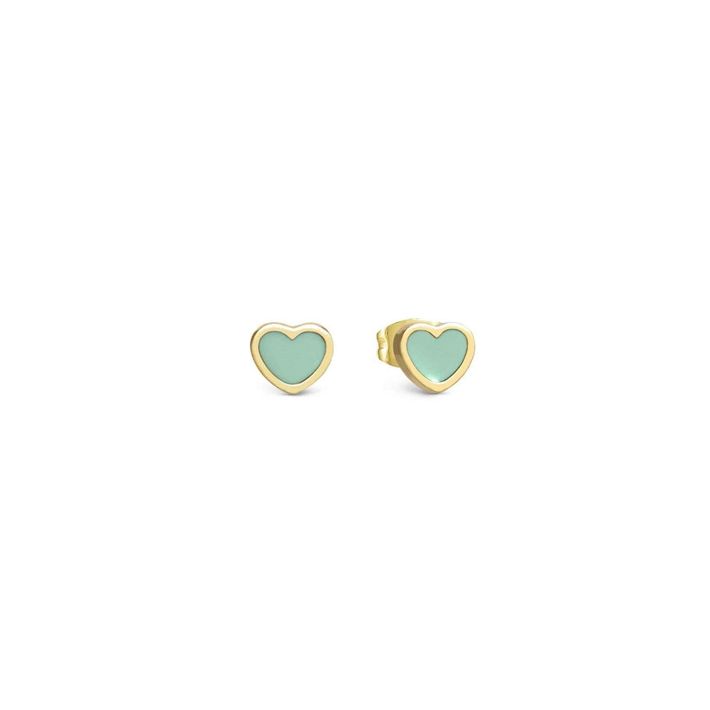 Nomination Emosfere Gold Green Heart Stainless Steel Stud Earrings