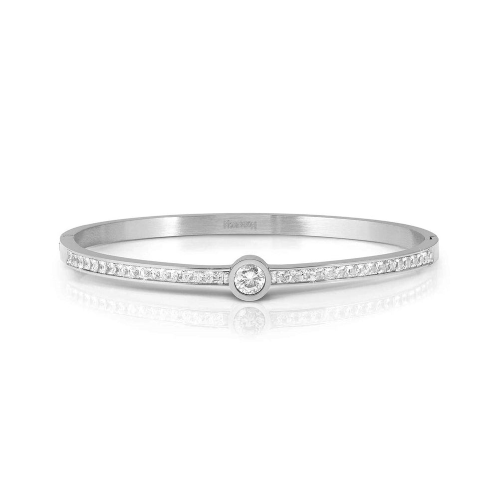 Nomination Pretty Bangles Silver White Circle Crystal Small Bangle