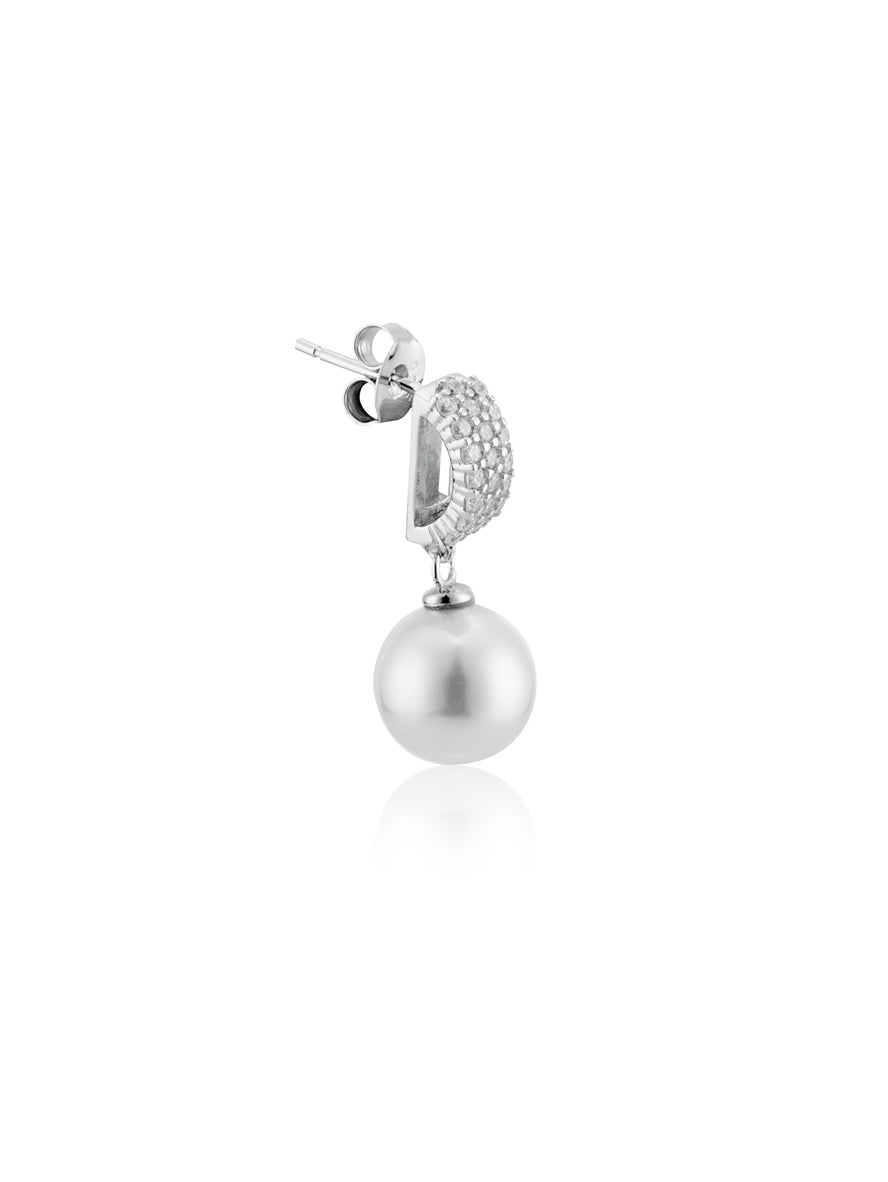 Argento Silver Double Pearl Drop Earrings