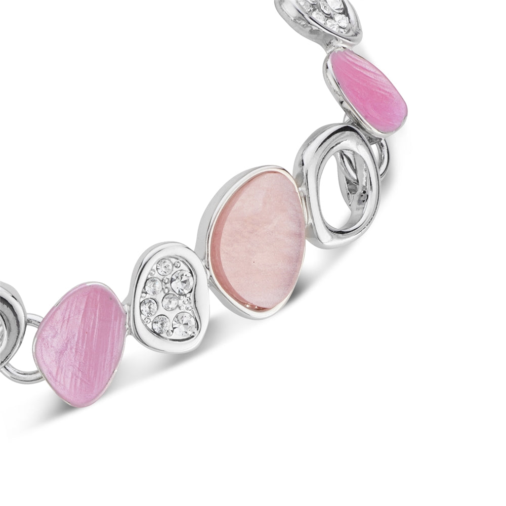 August Woods Silver Misty Rose Crystal Bracelet