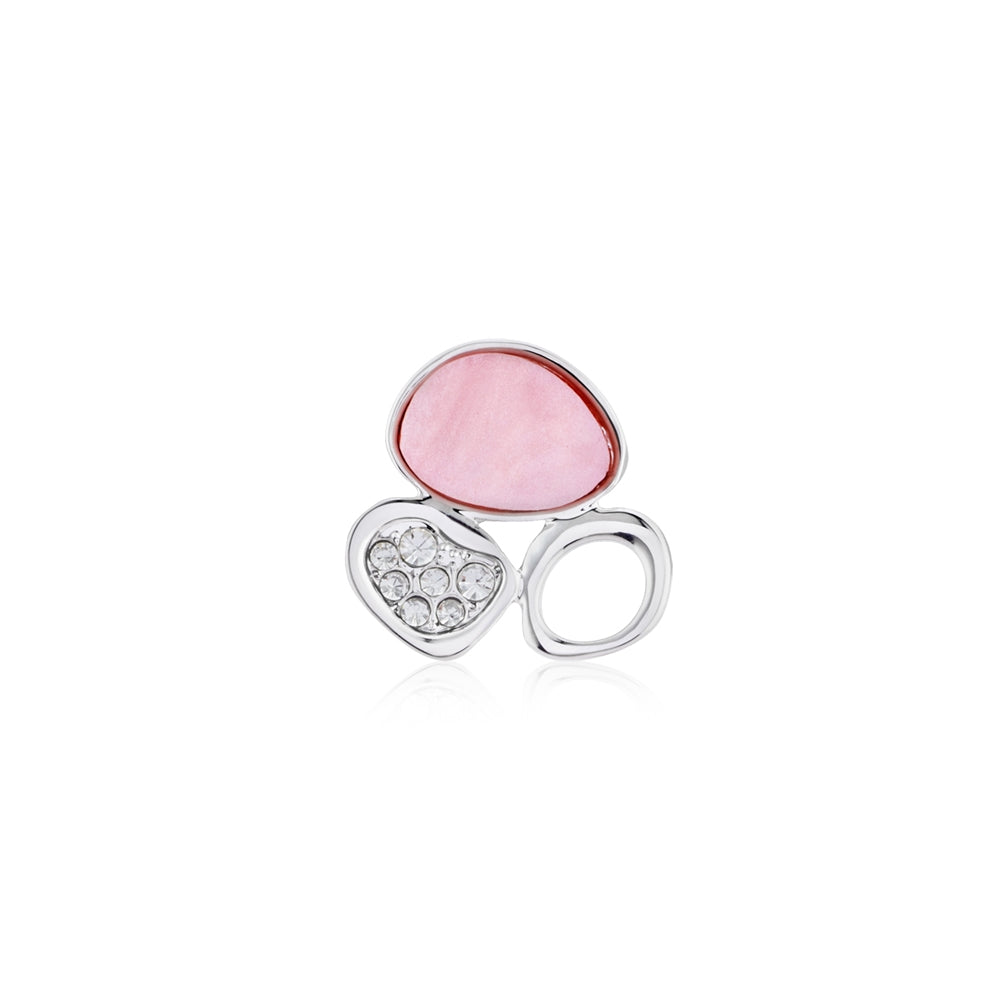 August Woods Silver Misty Rose Crystal Stud Earring