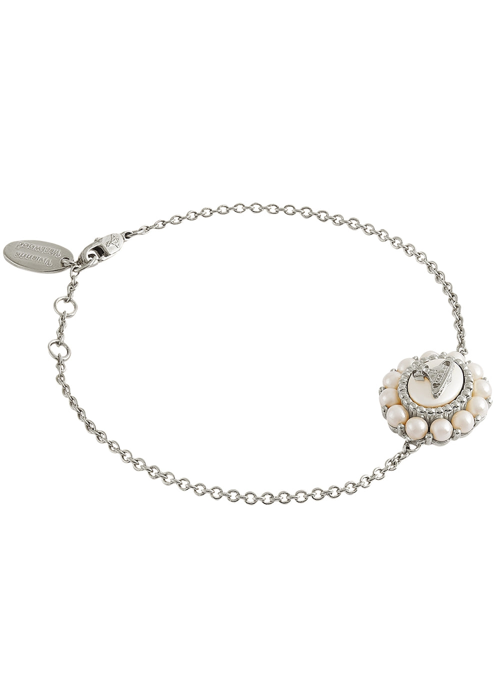 Vivienne Westwood Silver Amaya Halo Pearl Bracelet
