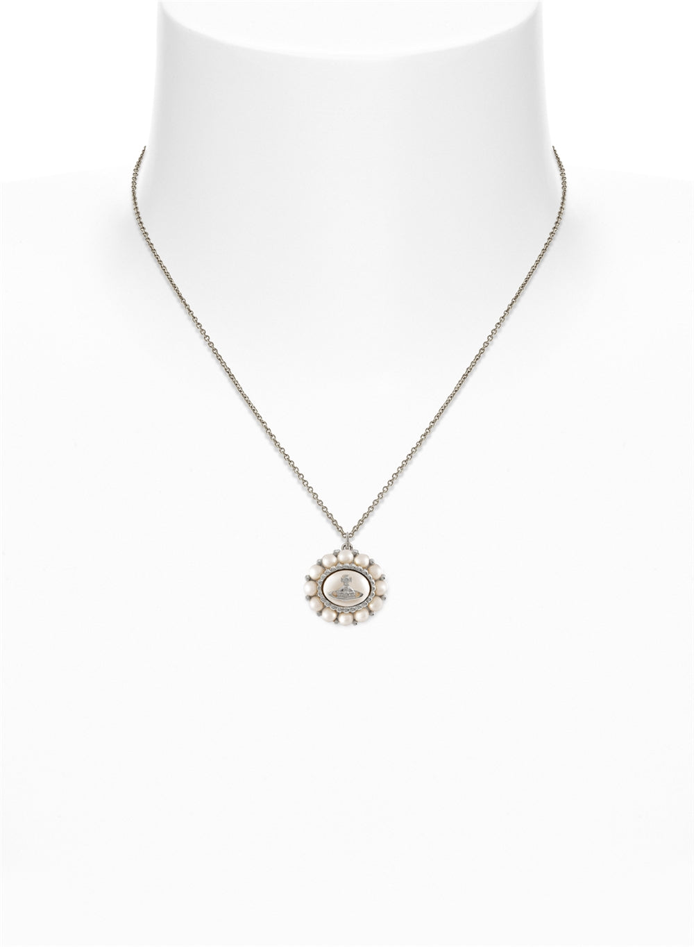 Vivienne Westwood Silver Amaya Halo Pearl Necklace