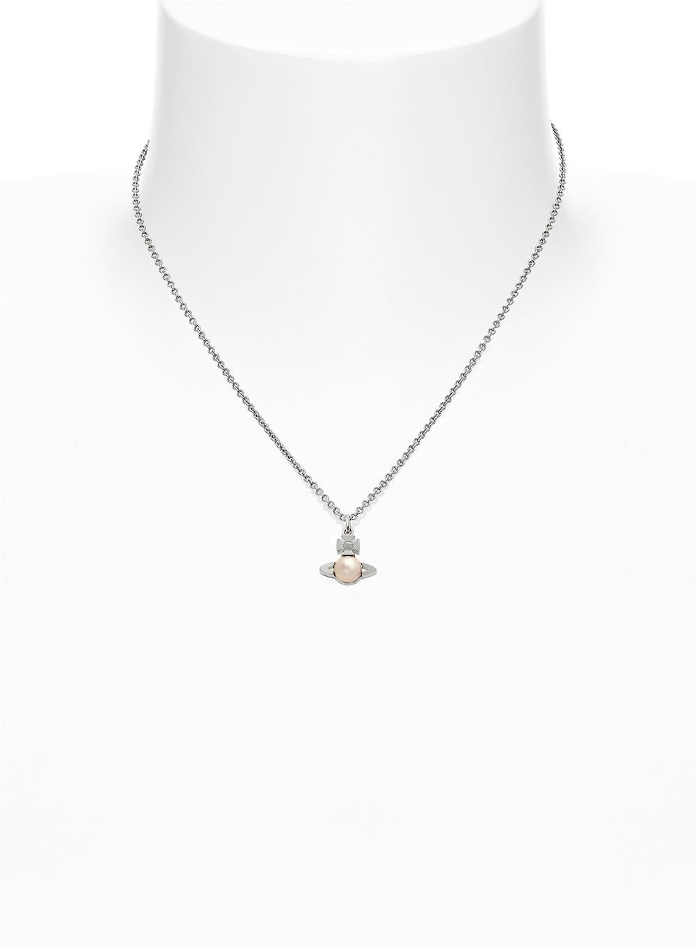 Vivienne Westwood Silver Cream Pearl Balbina Necklace