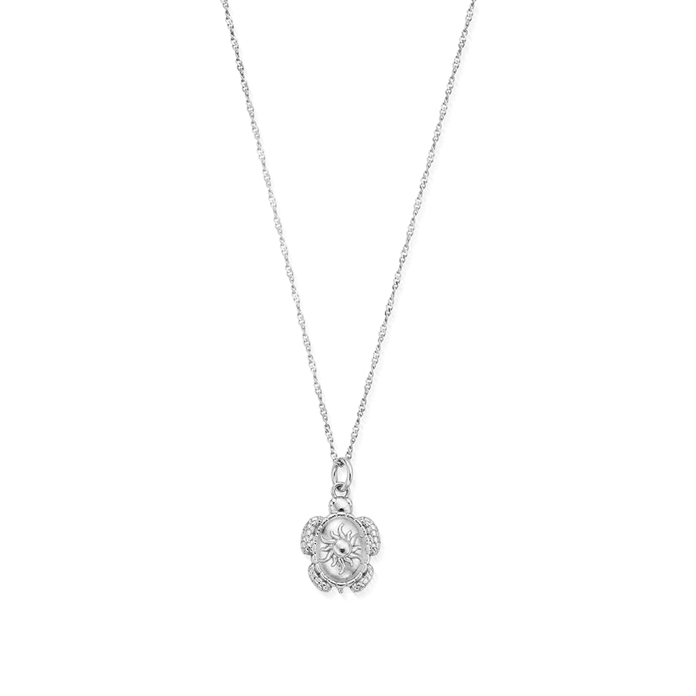 ChloBo Silver Sheltered Glow Turtle Necklace