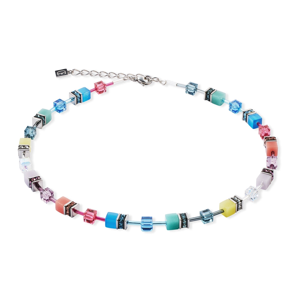 Coeur De Lion Silver Rainbow Magic Iconic Cubes Necklace