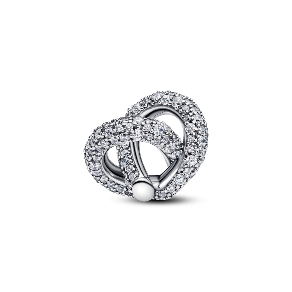Pandora Silver Pavé Infinity Knot Heart Charm