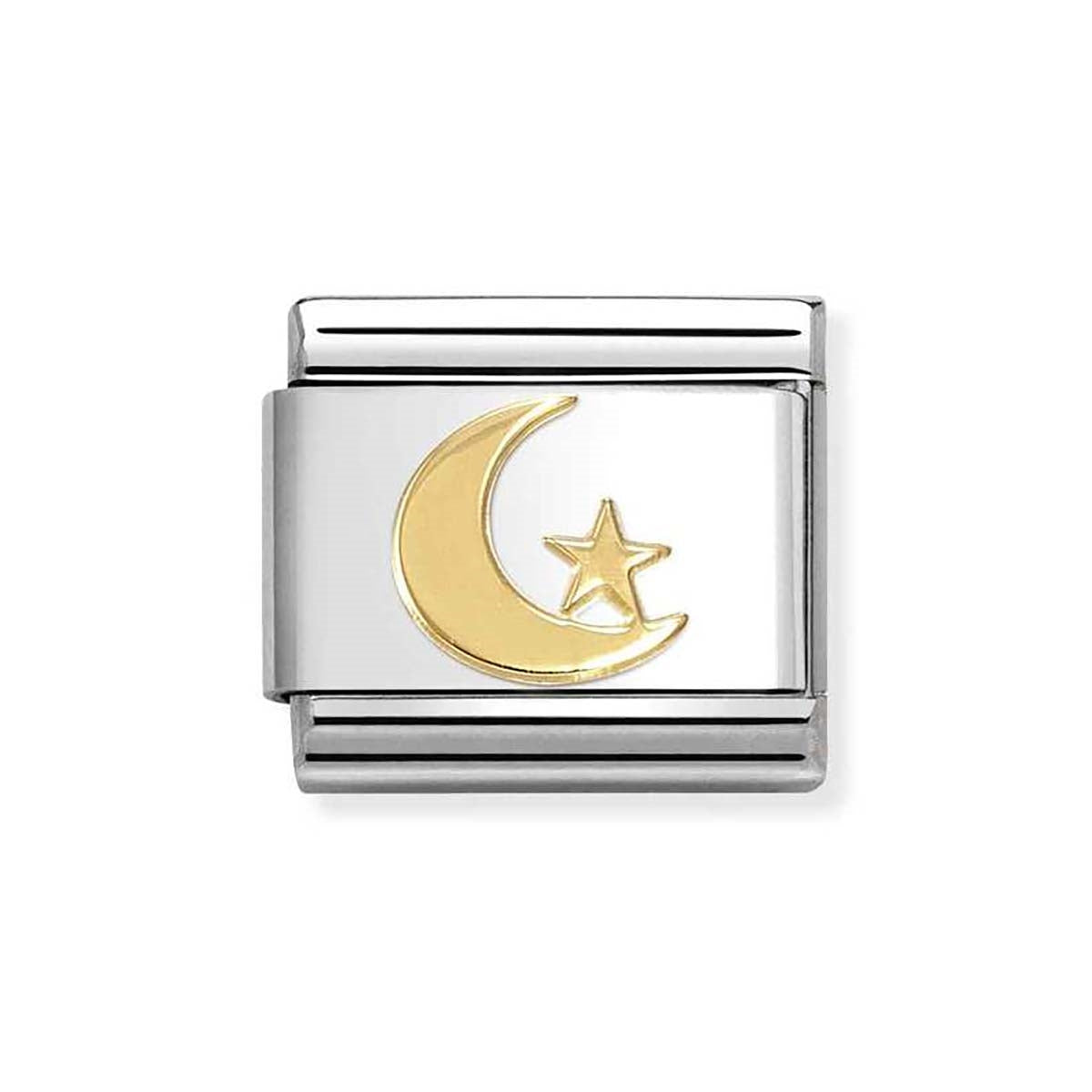Nomination Gold Crescent Moon & Star Charm