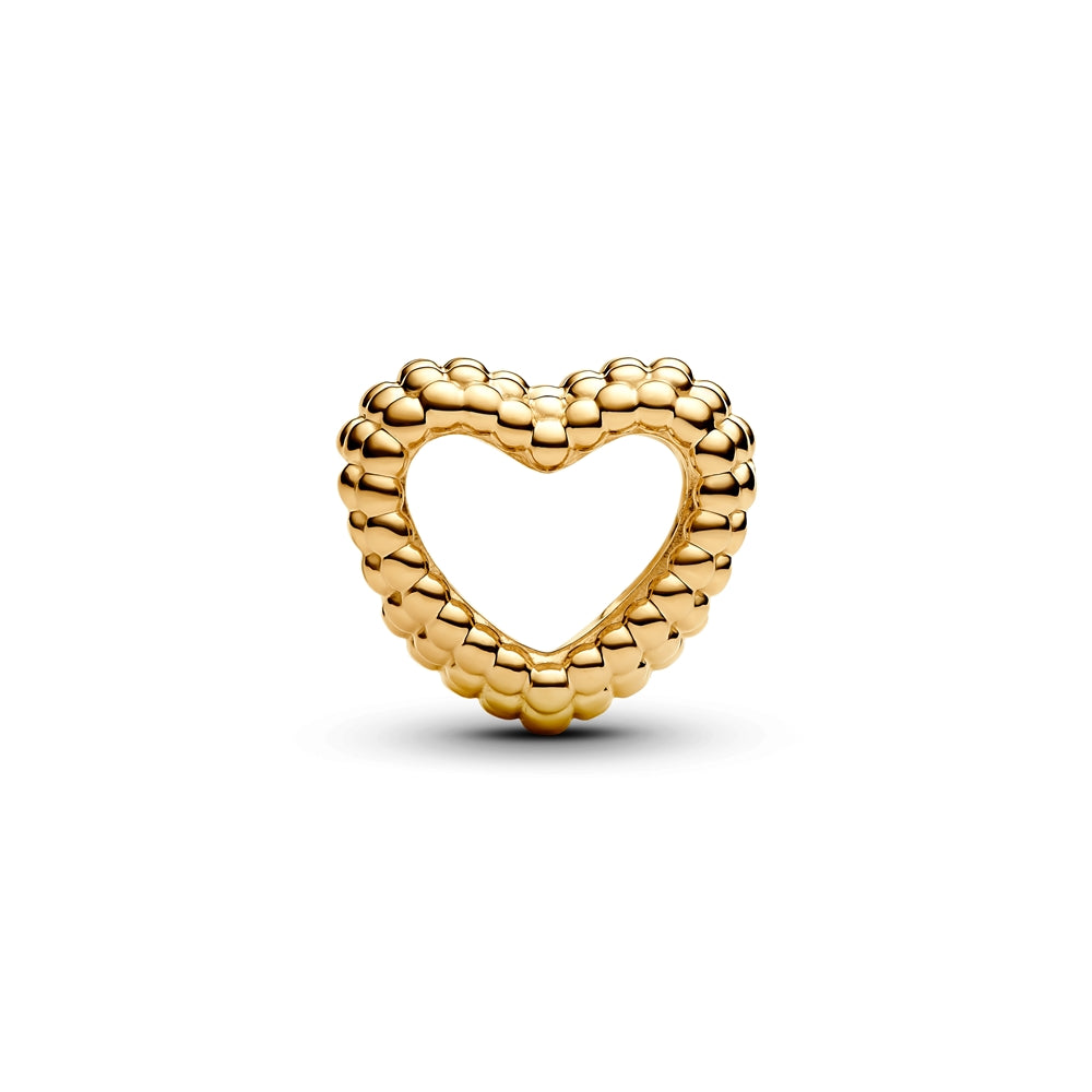 Pandora Gold Beaded Heart Charm