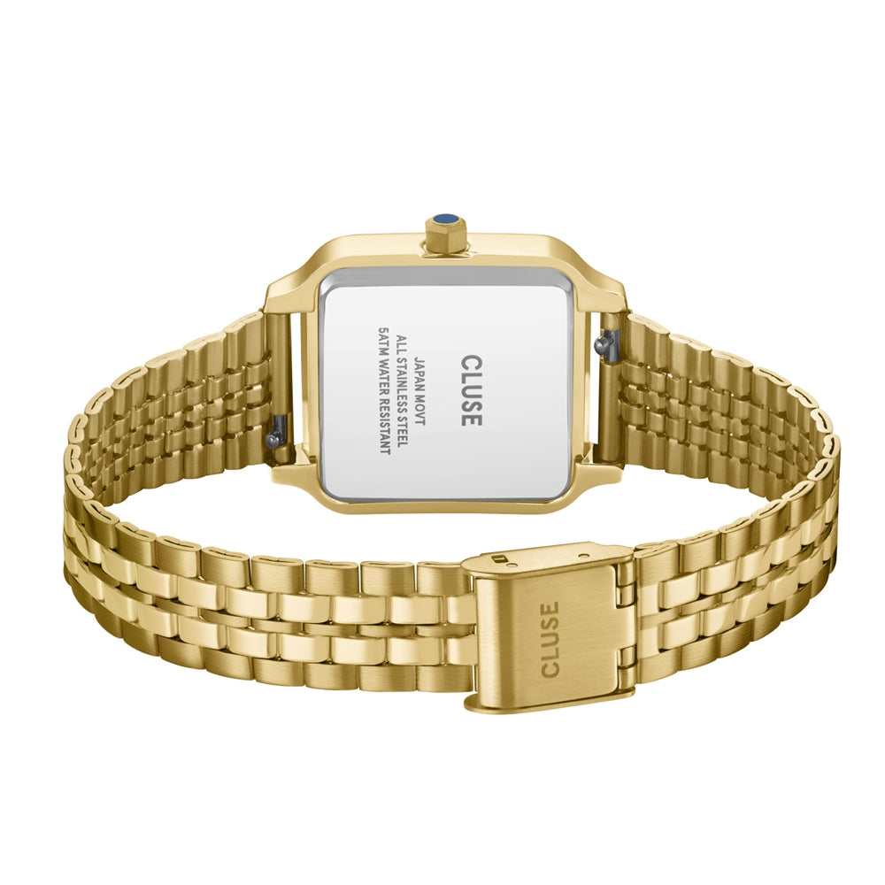 CLUSE Gold Gracieuse Square Blue Watch