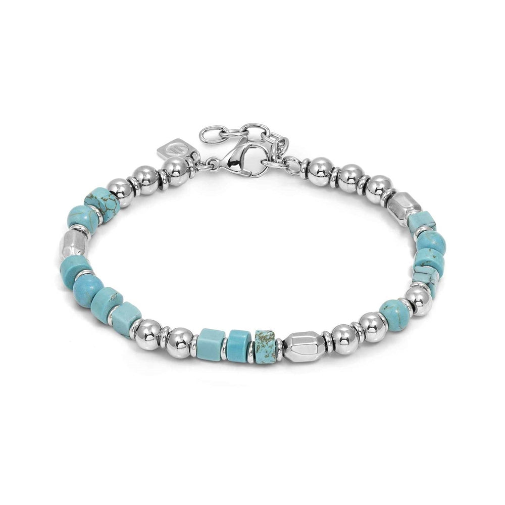 Nomination Instinct Style Sea Edition Turquoise & Steel Nuggets Beaded Bracelet