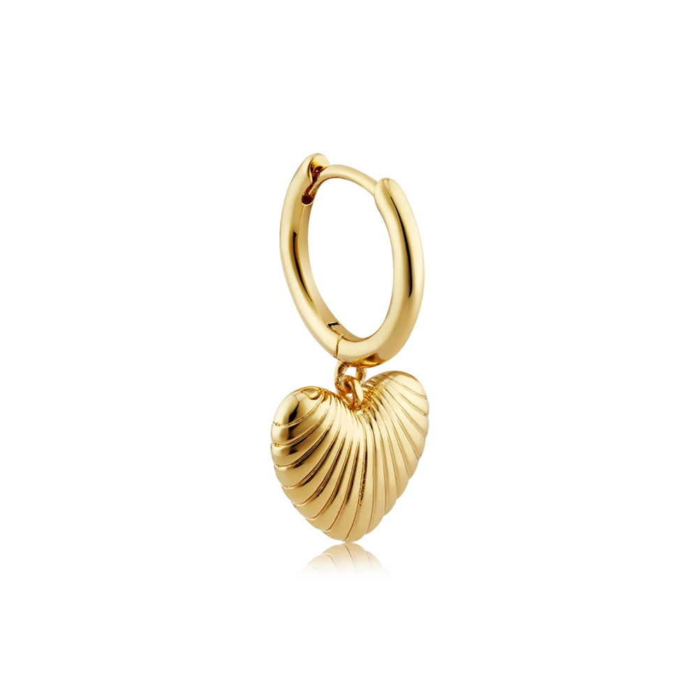 August Woods Gold Vintage Heart Hoop Earrings
