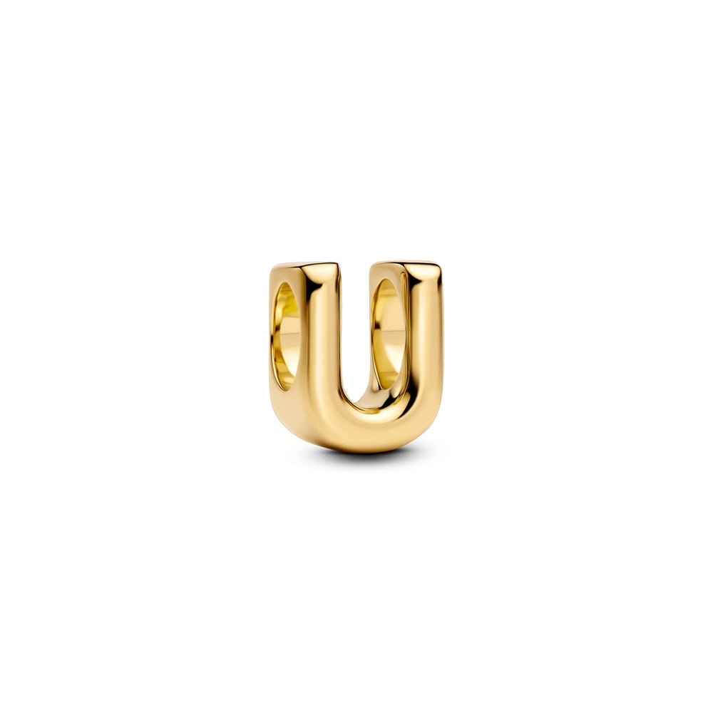 Pandora Gold Letter U Alphabet Charm
