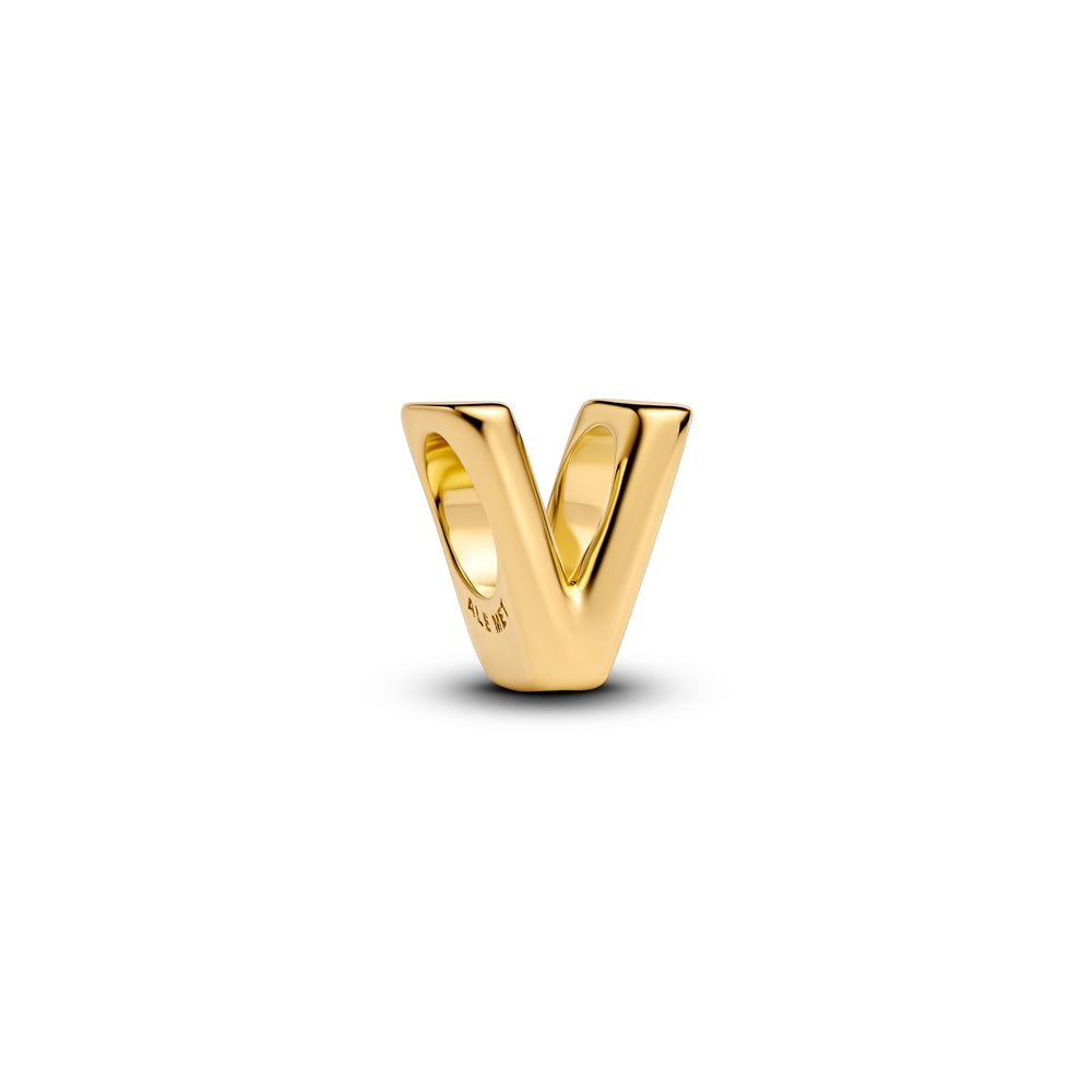 Pandora Gold Letter V Alphabet Charm