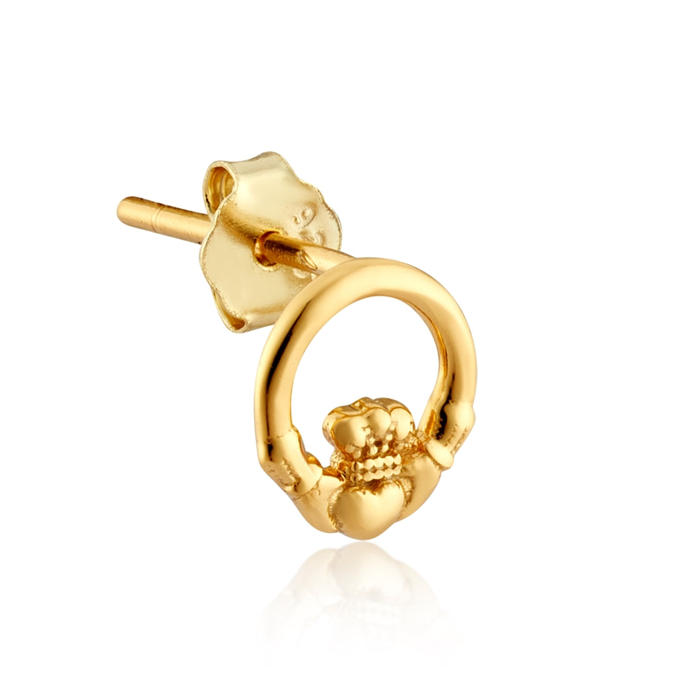 Argento Gold Claddagh Mini Studs