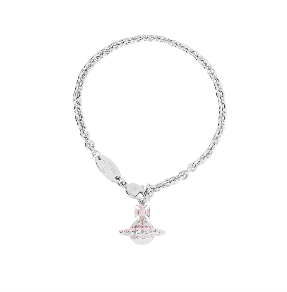Vivienne Westwood Silver Jordana Pink Orb Bracelet