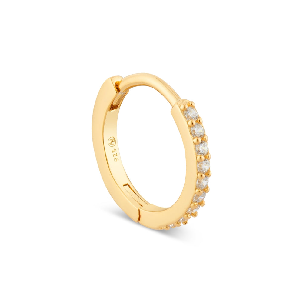 Argento Gold 13mm CZ Hoop Earrings