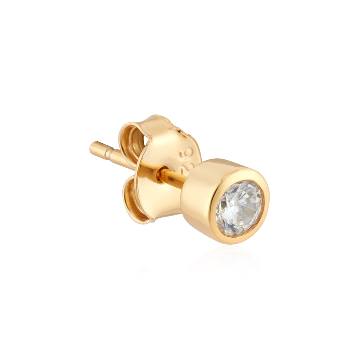 Argento Gold Bezel CZ Stud Earrings