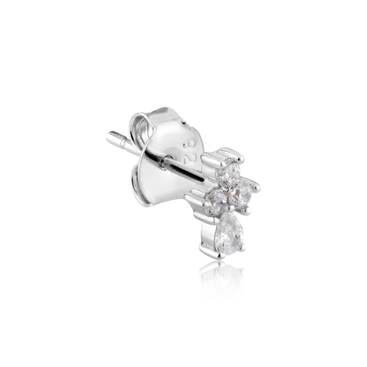 Argento Silver Cross CZ Stacking Earrings