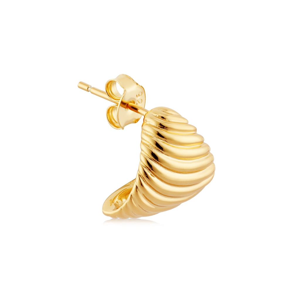 Argento Gold Croissant Curve Hoop Earrings