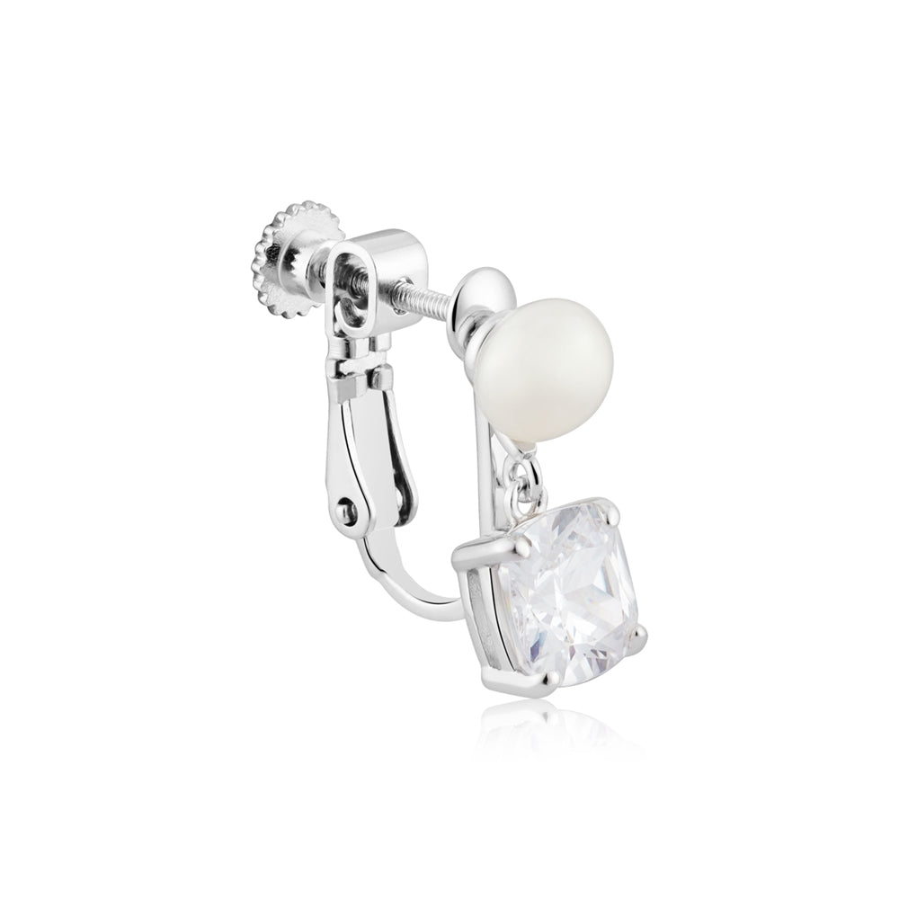 Argento Silver Pearl Clip On Earrings