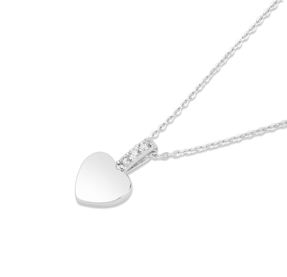 Argento Silver Engraving Heart Necklace
