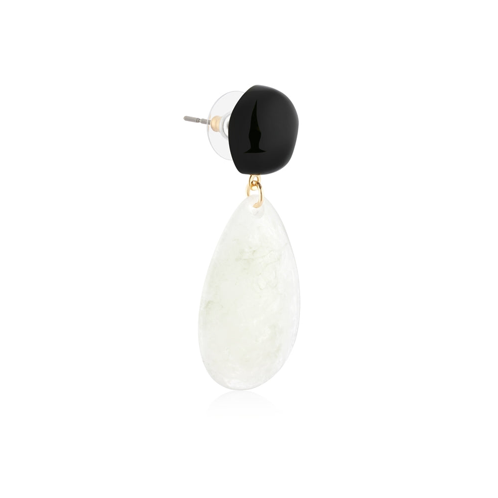 August Woods Gold Green Stone Drop Earrings