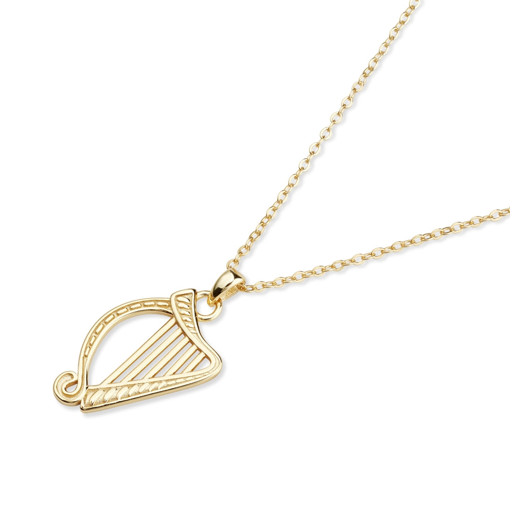 Argento Gold 14k Plated Harp Necklace