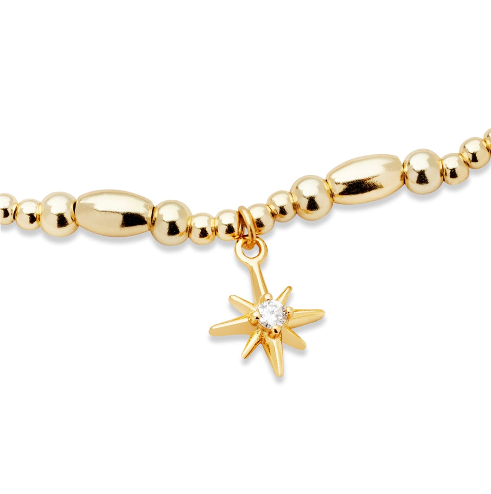 Argento Gold 14k Plated Star Beaded Bracelet