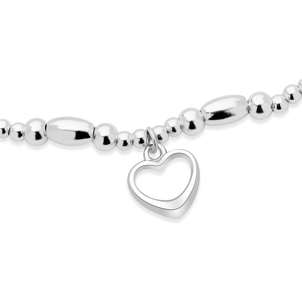 Argento Silver Classic Heart Beaded Bracelet