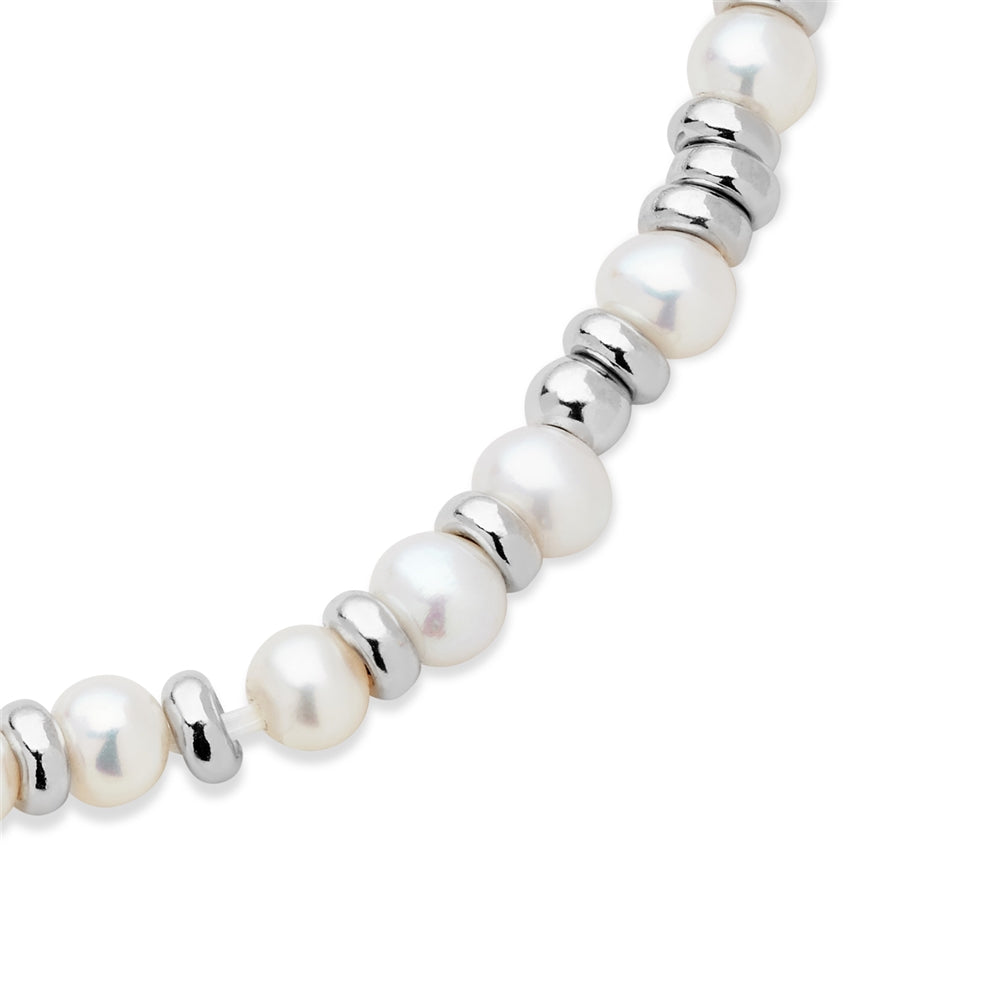 Argento Silver Pearl Beaded Bracelet