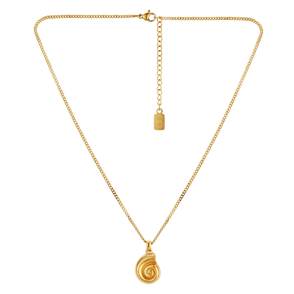 Over & Over Gold 14k Stainless Steel Spiral Shell Necklace