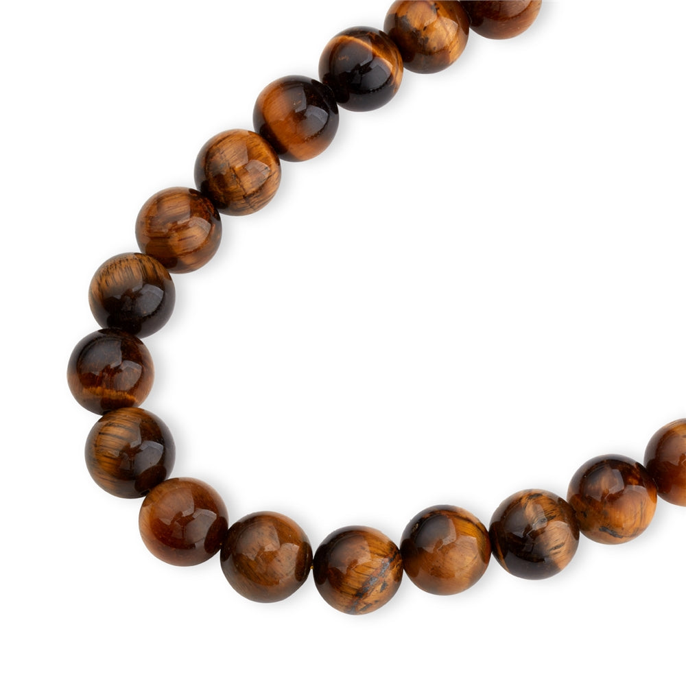 Over & Over Gold 14k Stainless Steel Brown Tiger's Eye Necklace