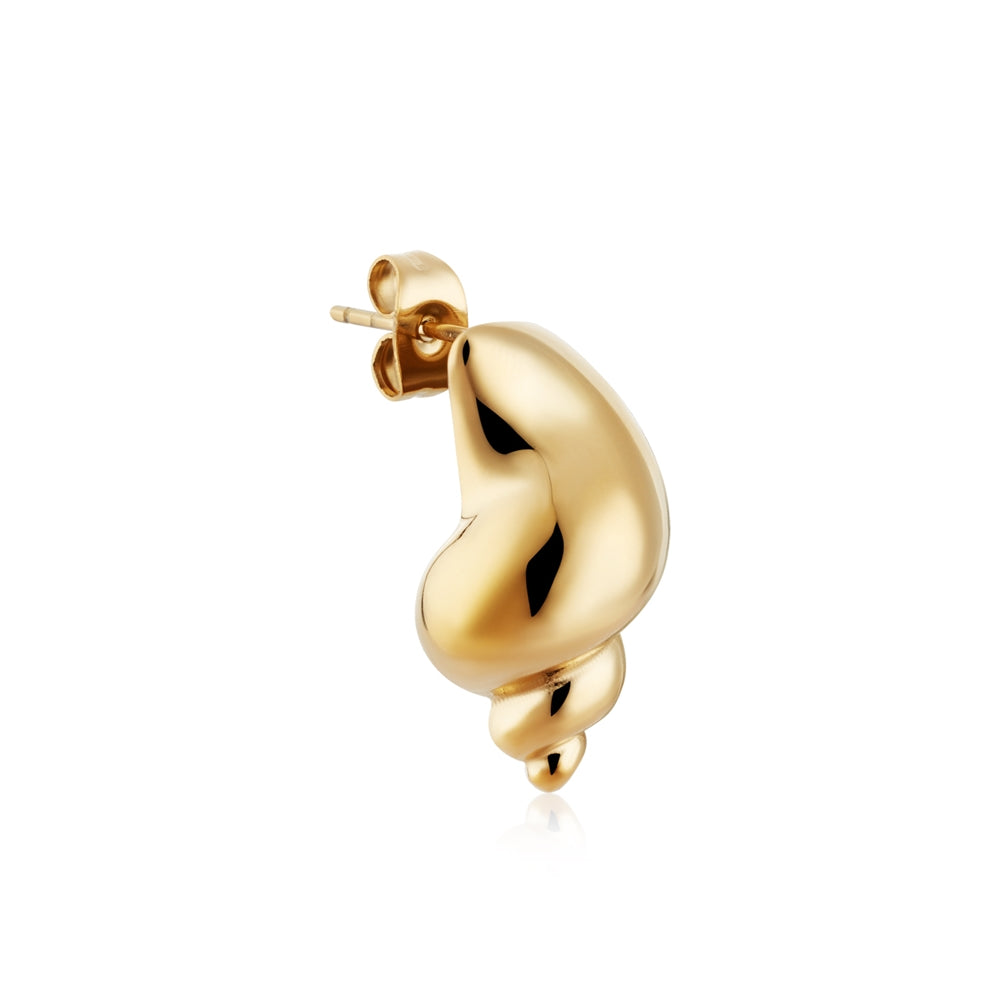 Over & Over Gold 14k Stainless Steel Shell Stud Earrings