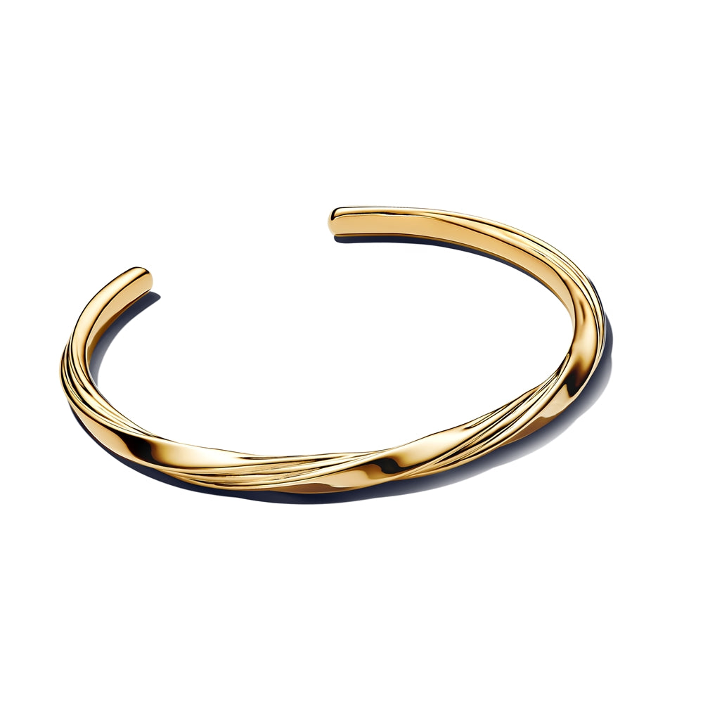 Pandora Gold Twisted Open Bangle