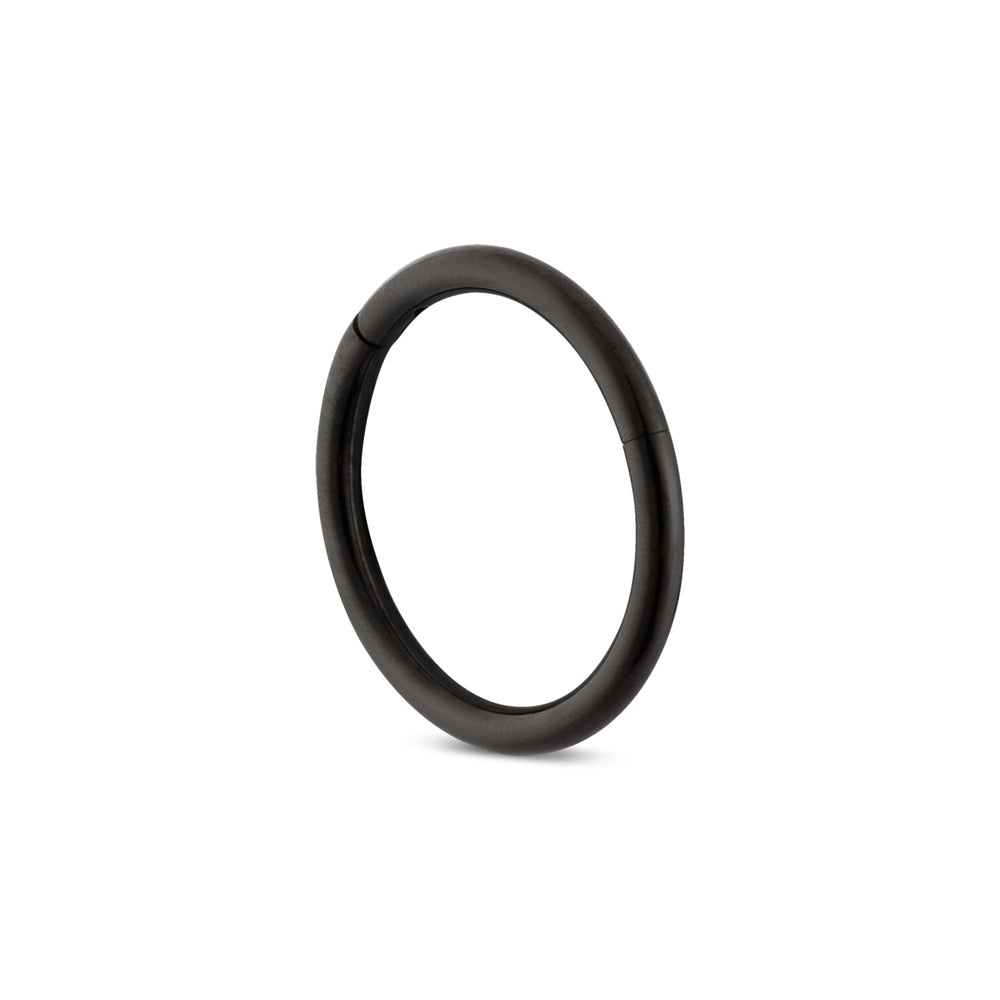 Over & Over Black Stainless Steel Men's 10mm Single Hoop Earring