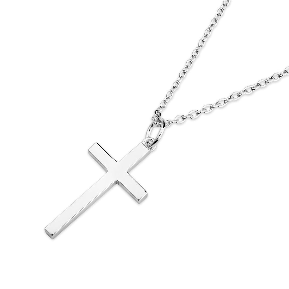 Argento Silver 20 Inch Large Cross Necklace