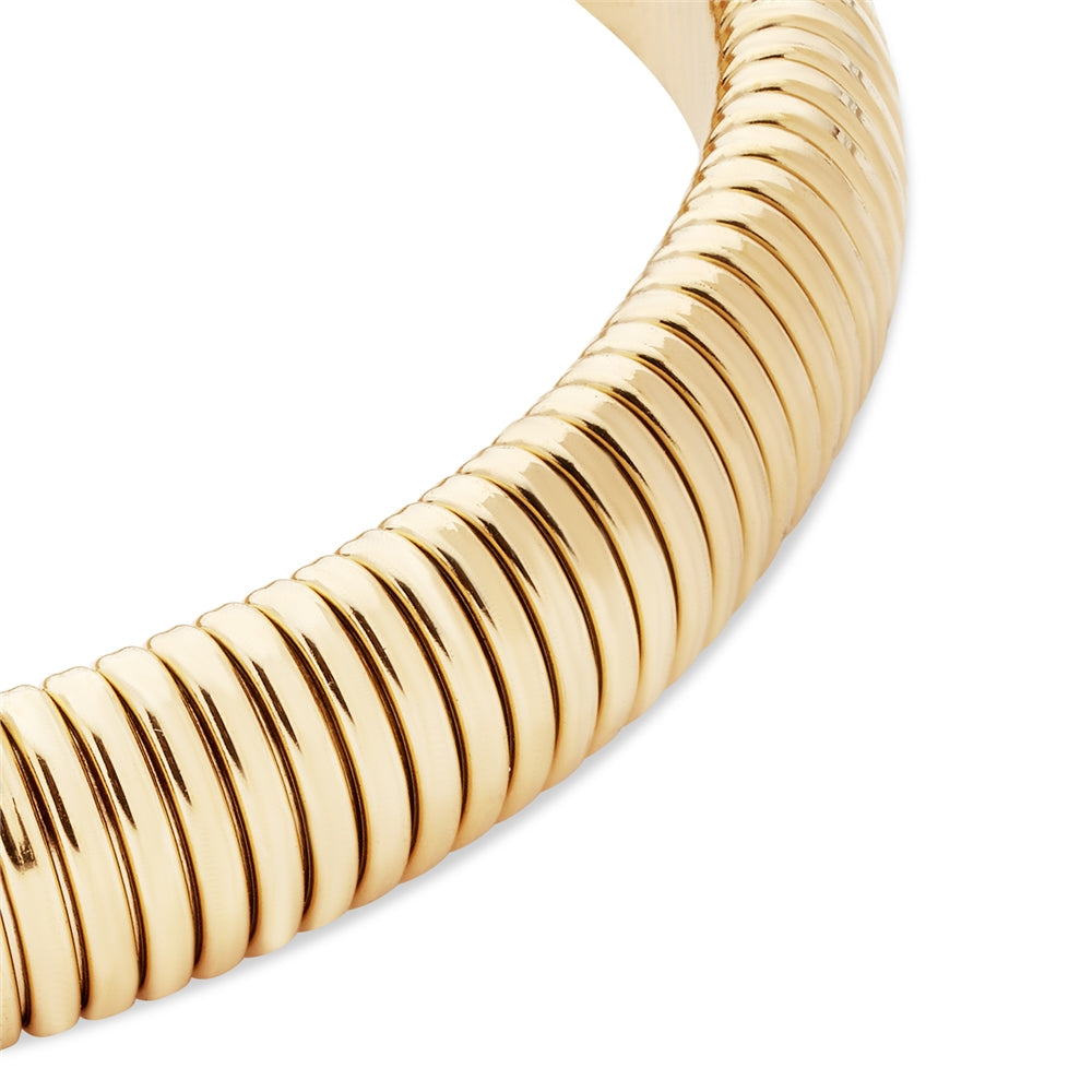 Over & Over Gold 14k Plated Stainless Steel Ridge Bangle