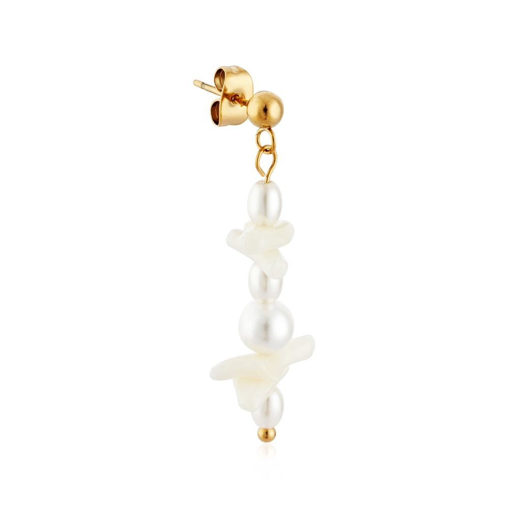 Over & Over Gold 14k Stainless Steel Pearl Drop Earrings