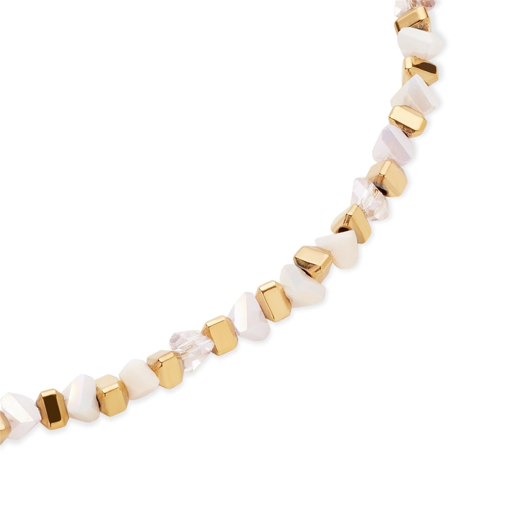 Over & Over Gold 14k Stainless Steel Blush Beaded Anklet