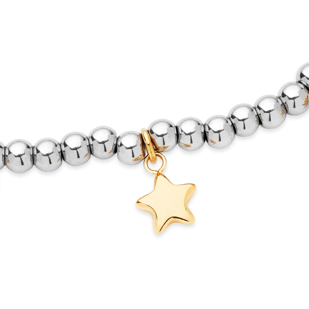 Karma Gold Mix Stars Beaded Stretch Bracelet