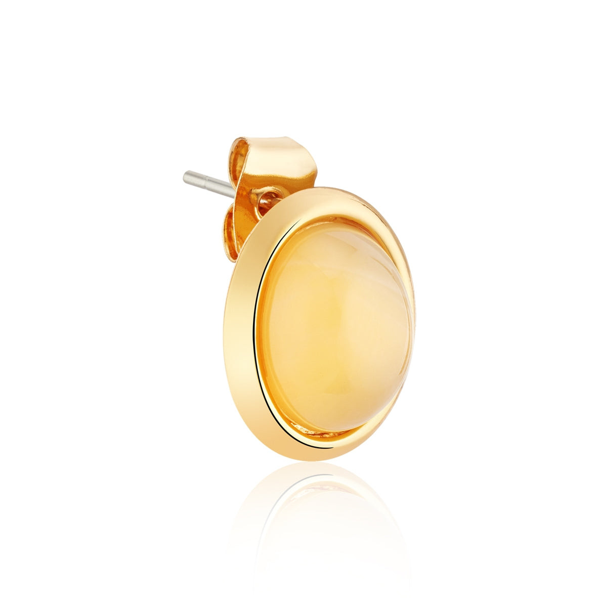 August Woods Gold Cream Stud Earrings