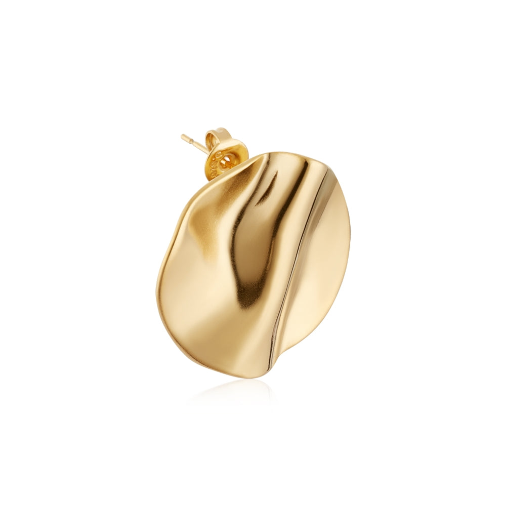 Over & Over Gold Molten Disc Earrings
