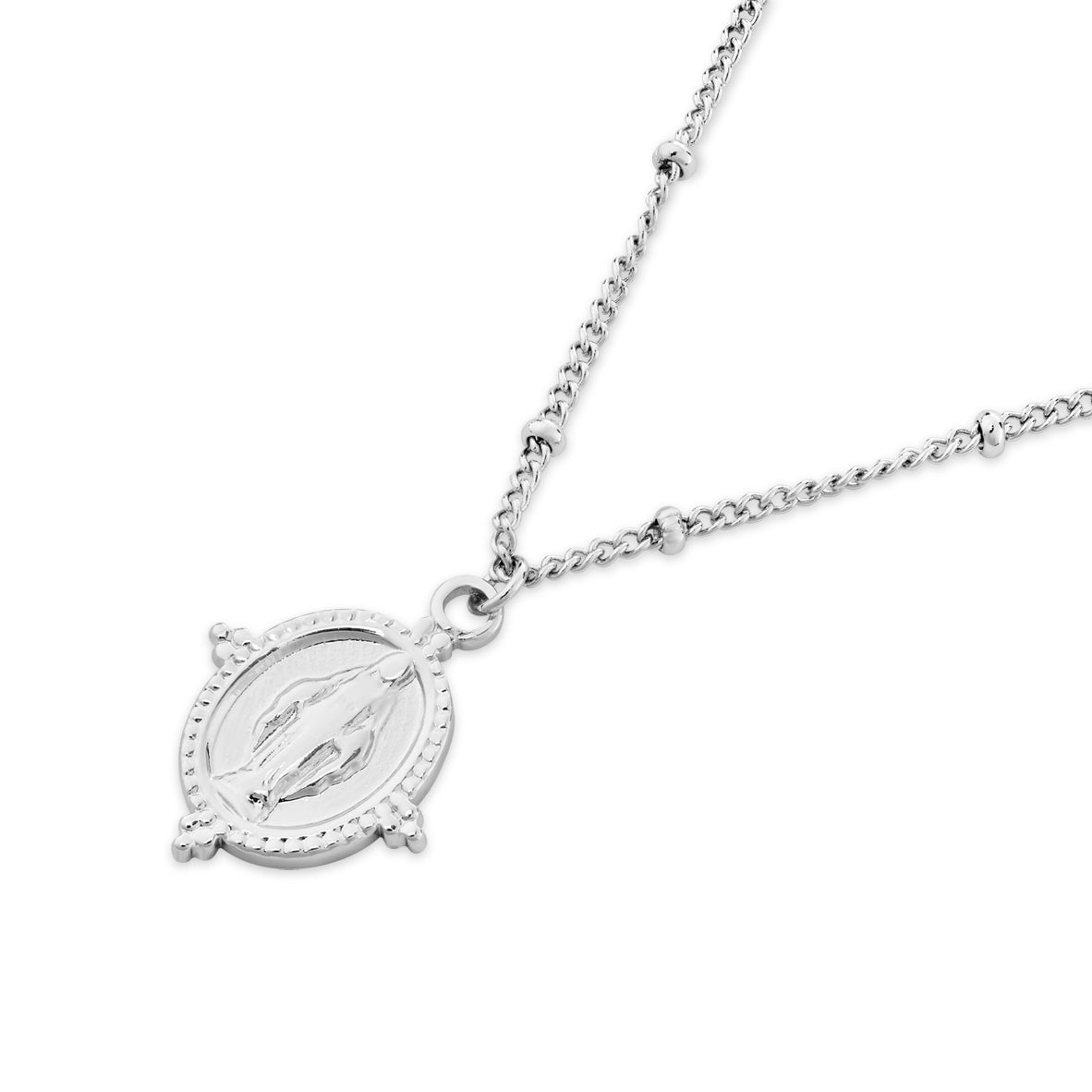 Over & Over Silver Stainless Steel Mary Necklace