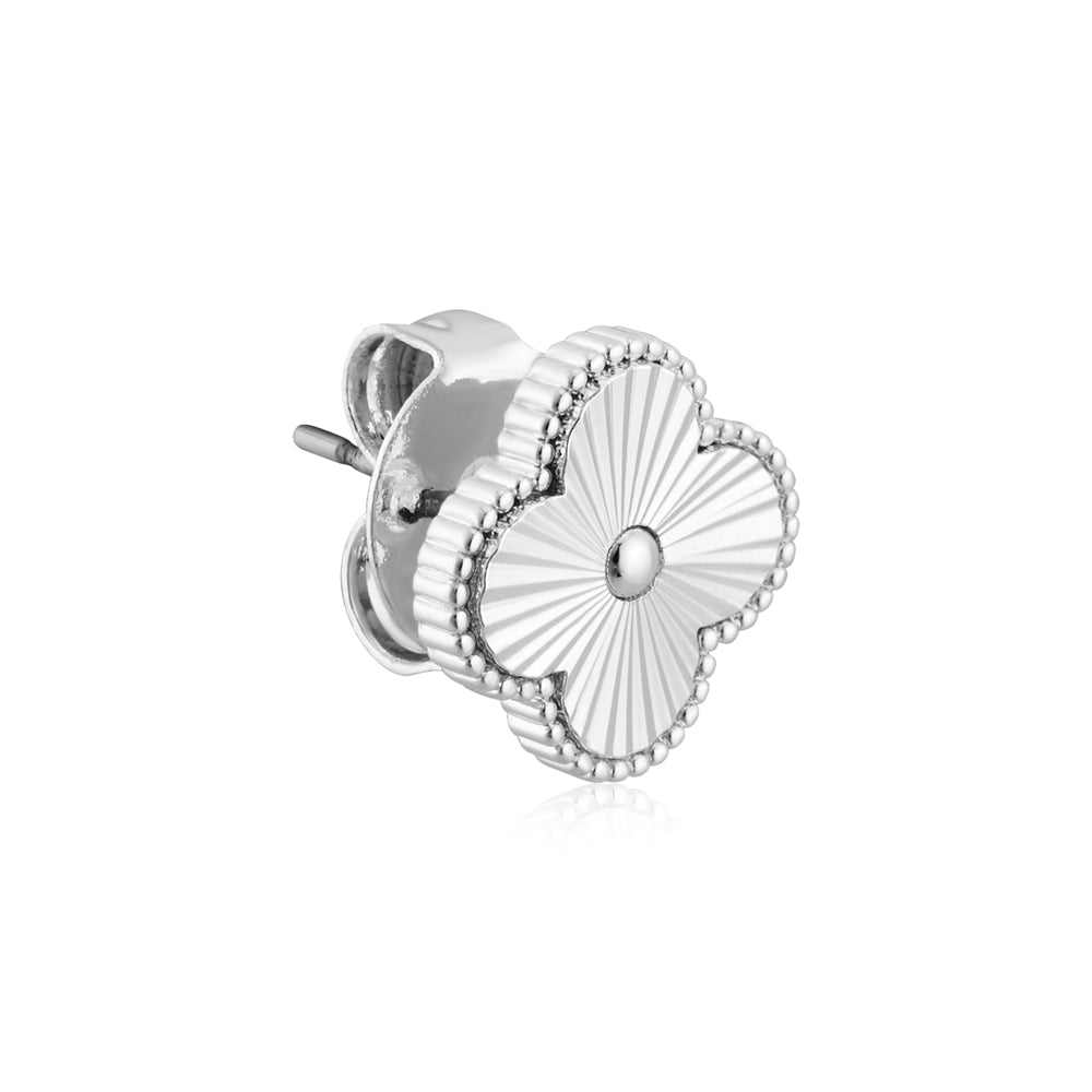 August Woods Silver Mirror Clover Stud Earrings