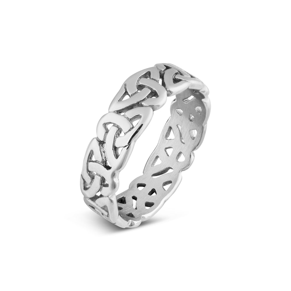 Over & Over Silver Stainless Steel Men's Celtic Knot Ring