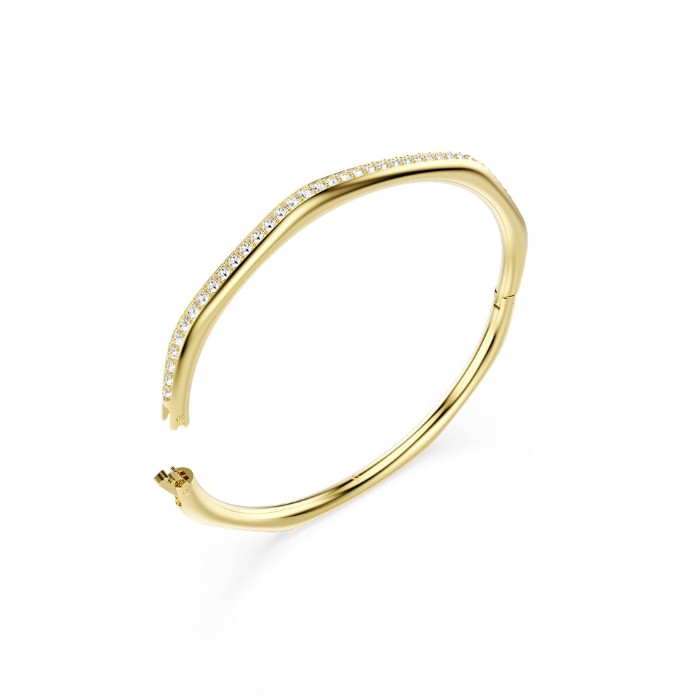 Swarovski Gold Dextera Octagonal White Crystal Bangle