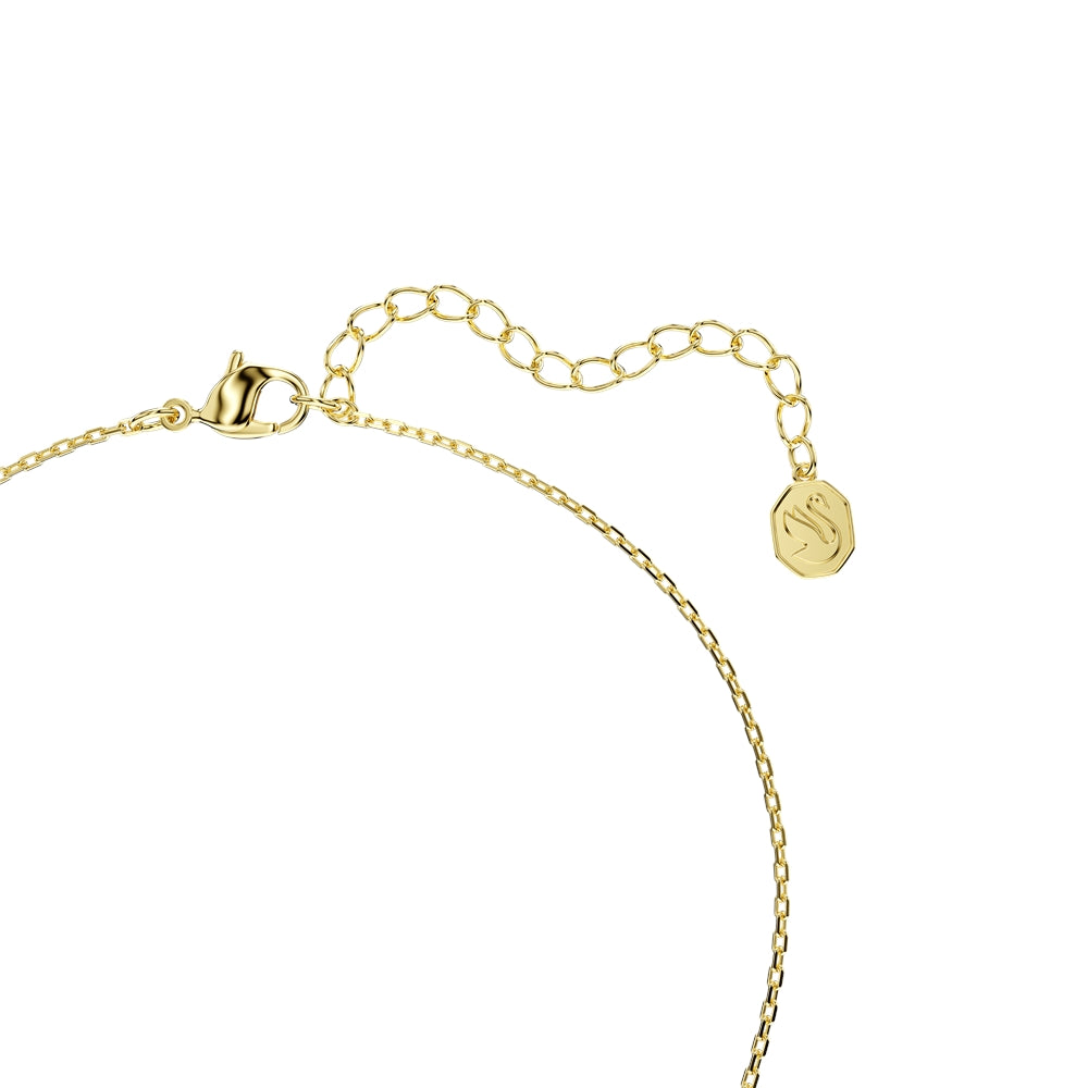 Swarovski Gold Bella V Green Round Cut Necklace