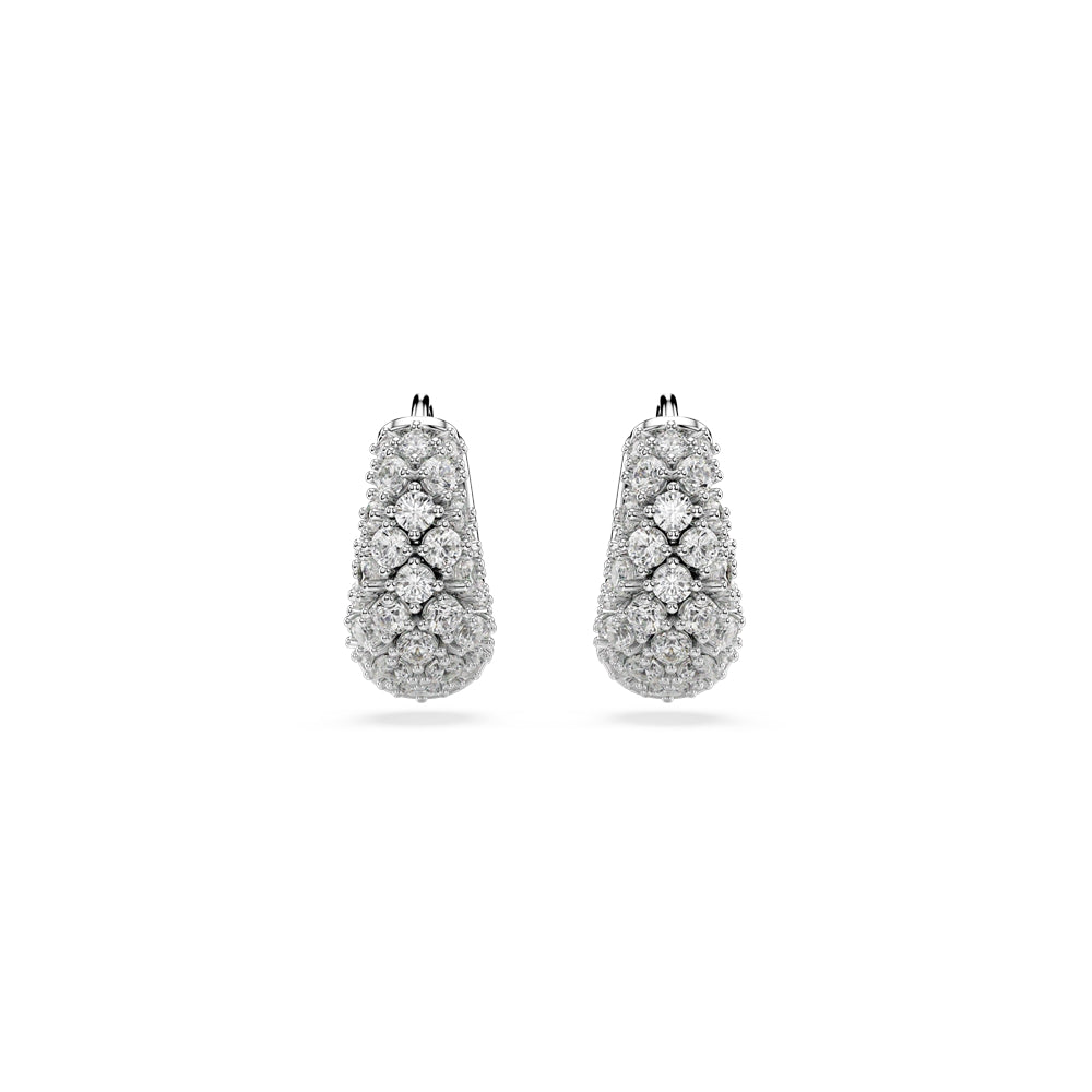 Swarovski Silver Sublima White Hoop Earrings